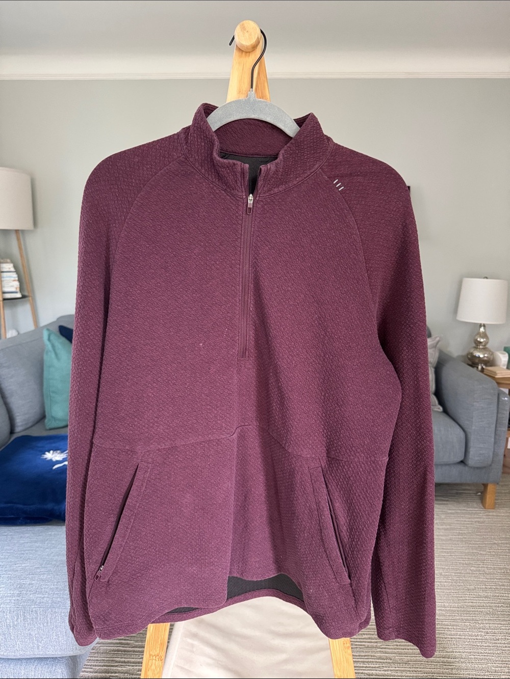 lululemon athletica Men's Zip-Up Sweater - Burgundy Plum